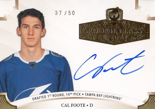 AUTO RC karta CAL FOOTE 20-21 UD The CUP Rookie Class 2021 Gold /50