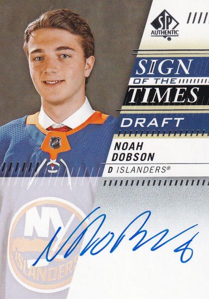 AUTO RC karta NOAH DOBSON 19-20 SP Authentic Sign of the Times Draft číslo SOTTD-ND