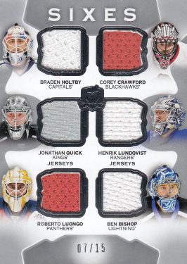 jersey karta HOLTBY/CRAWFORD/QUICK/LUNDQVIST/LUONGO 15-16 UD The Cup Sixes /15