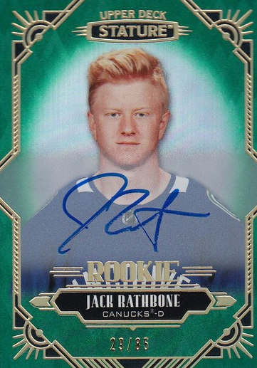 AUTO RC karta JACK RATHBONE 20-21 Stature Rookie Green /85