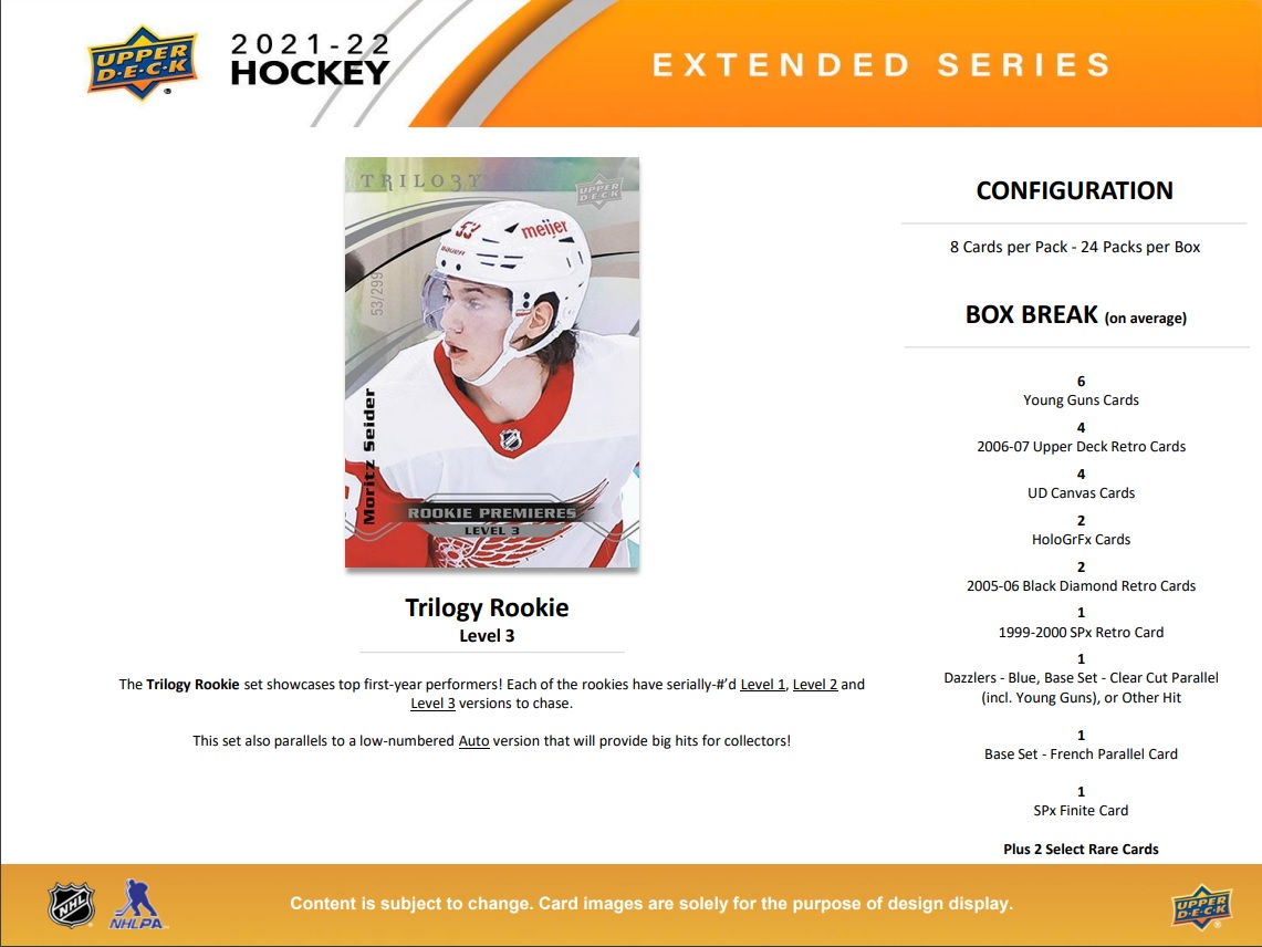 2020-21 Upper Deck Extended Series Hockey Hobby Box | HOKEJ-KARTY.cz
