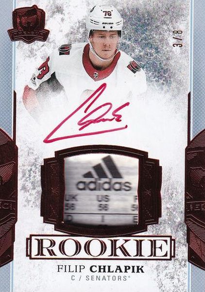 AUTO RC tag karta FILIP CHLAPÍK 17-18 UD The CUP Rookie Red /8