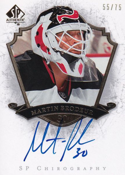 AUTO karta MARTIN BRODEUR 07-08 SP Authentic SP Chirography /75