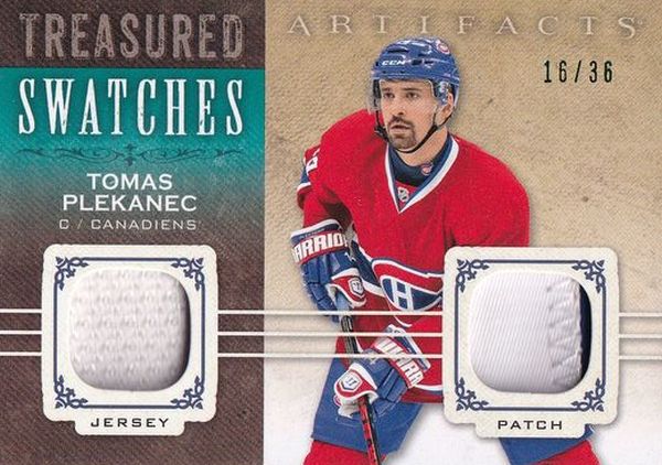 jersey patch TOMÁŠ PLEKANEC 14-15 Artifacts Treasured Swatches Emerald /36