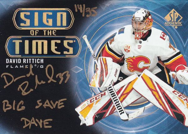 AUTO karta DAVID RITTICH 20-21 SP Authentic Sign of the Times Black /35