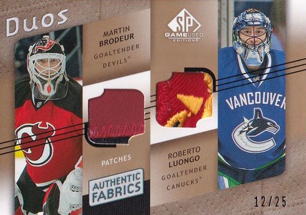 patch karta BRODEUR/LUONGO 08-09 Artifacts Tundra Tandems Dual Patch /35