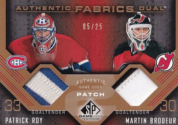 patch karta ROY/BRODEUR 07-08 SPGU Authentic Fabrics Dual Patch /25