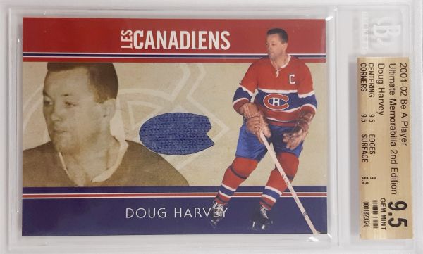 jersey karta DOUG HARVEY 01-02 BAP Ultimate Memorabilia Les Canadiens /40
