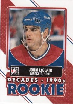 insert RC karta JOHN LeCLAIR 13-14 ITG Decades 1990s Rookie číslo DR-08