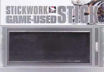 stick karta DREW DOUGHTY 13-14 Stickwork Game-Used Stick Silver /19