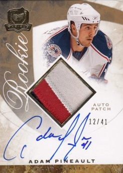 AUTO patch RC karta ADAM PINEAULT 08-09 UD The Cup Rookie Gold /41