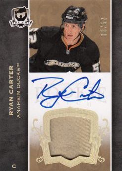 AUTO patch RC karta RYAN CARTER 07-08 UD The Cup Rookie Gold Rainbow /52