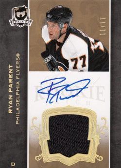 AUTO patch RC karta RYAN PARENT 07-08 UD The Cup Rookie Gold Rainbow /77
