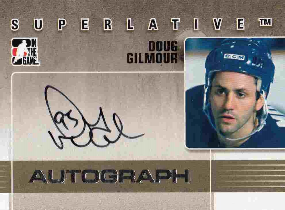 AUTO karta DOUG GILMOUR 09-10 Superlative Autograph Silver /50