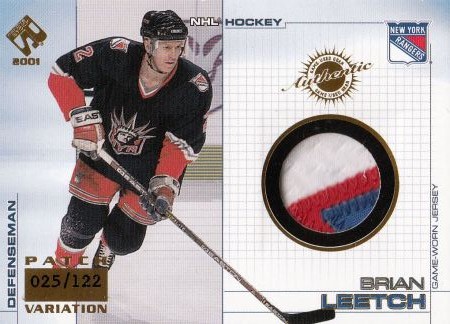 patch karta BRIAN LEETCH 00-01 Private Stock Game Used Gear /122