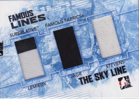 jersey karta LEMIEUX/JÁGR/STEVENS 09-10 ITG Superlative Famous Fabrics /9