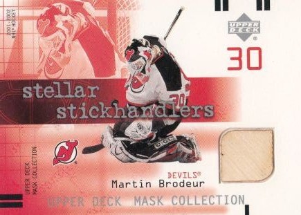 stick karta MARTIN BRODEUR 01-02 Mask Collection Stellar Stickhandlers 
