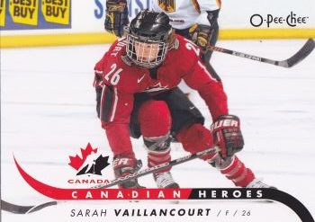 insert karta SARAH VAILLANCOURT 09-10 OPC Canadian Heroes číslo CB-SV