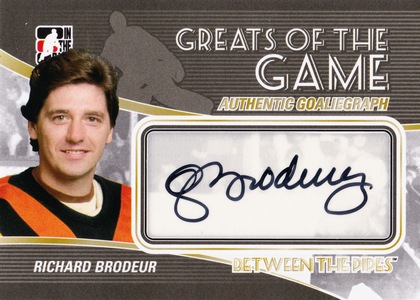 SP AUTO karta RICHARD BRODEUR 10-11 BTP Greats of the Game Authentic Goaliegraph