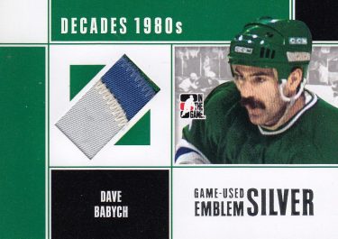 patch karta DAVE BABYCH 10-11 ITG Decades 1980s Game-Used Emblem Silver /3