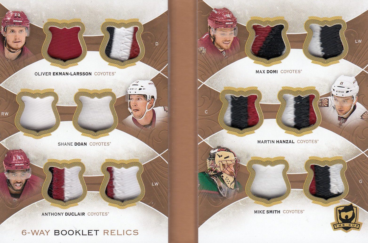 patch karta EKMAN-LARSSON/DOAN/DUCLAIR 15-16 UD The Cup 6-Way Booklet Relics /48