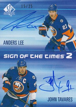 AUTO karta LEE/TAVARES 15-16 SP Authentic Sign of the Times Duals /25