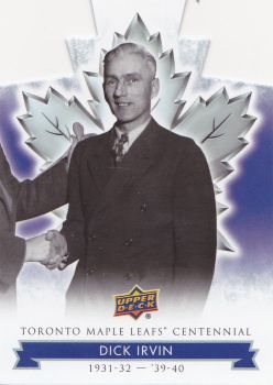 paralel karta DICK IRVIN 17-18 Toronto Centennial Blue Die-Cut číslo 31