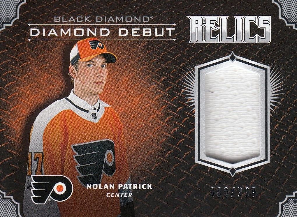 jersey RC karta NOLAN PATRICK 17-18 Black Diamond Diamond Debut Relics /299