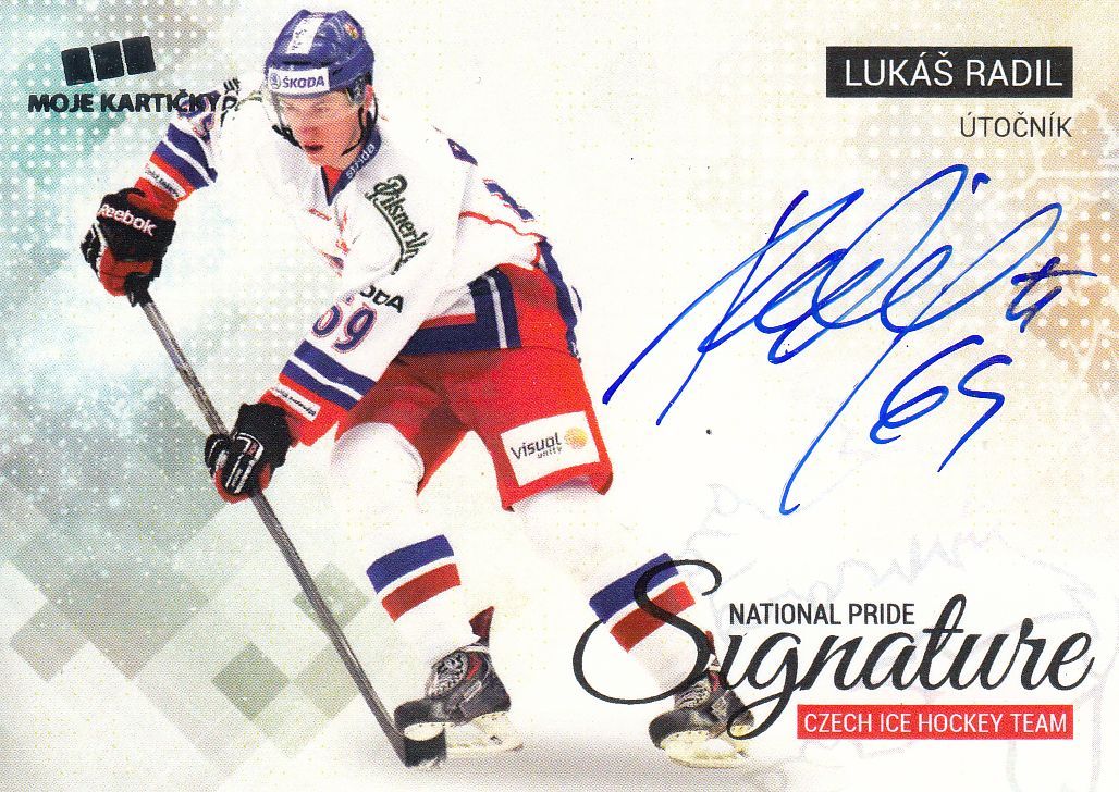 AUTO karta LUKÁŠ RADIL 17-18 Czech Ice Hockey Team National Pride Signature /20