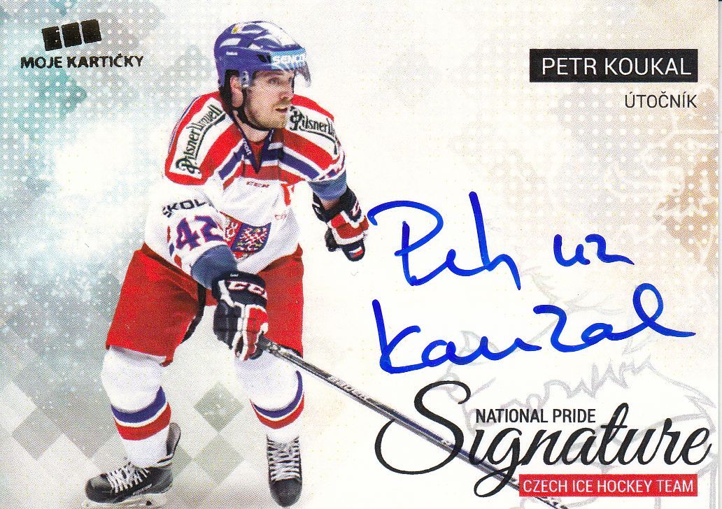AUTO karta PETR KOUKAL 17-18 Czech Ice Hockey Team National Pride Signature /10
