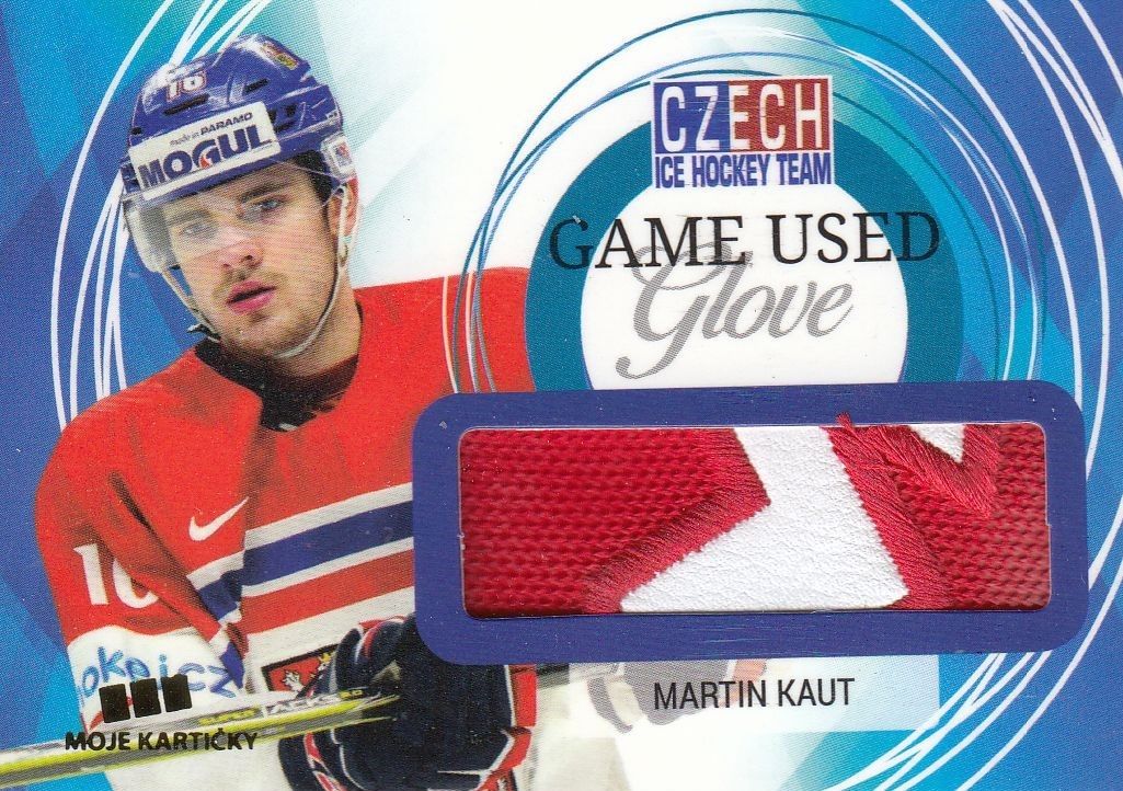 glove karta MARTIN KAUT 17-18 Czech Ice Hockey Team Game Used Glove /25