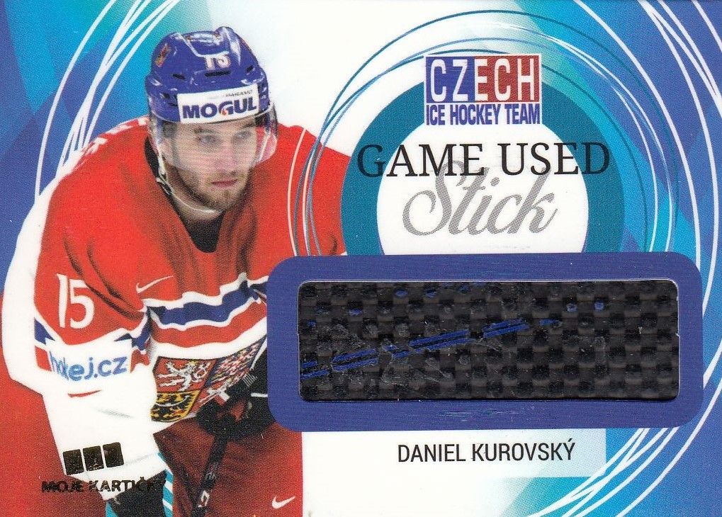 stick karta DANIEL KUROVSKÝ 17-18 Czech Ice Hockey Team Game Used Stick /25