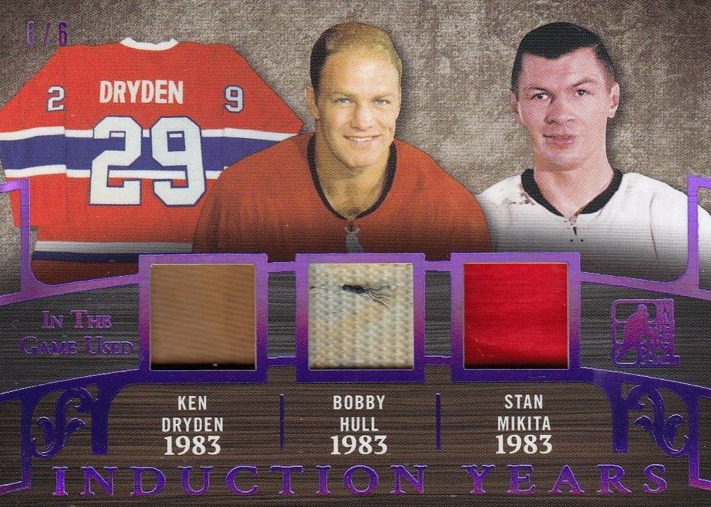 jersey patch karta DRYDEN/HULL/MIKITA 17-18 ITG Used Induction Years /6