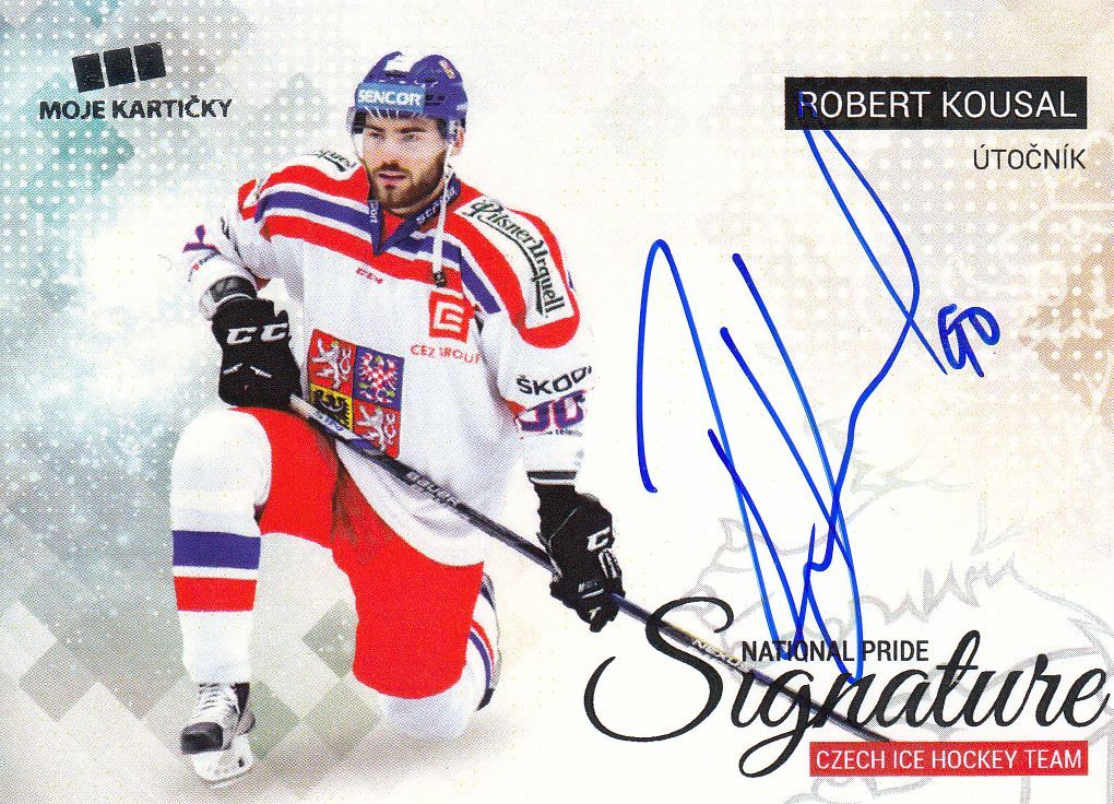 AUTO karta ROBERT KOUSAL 17-18 Czech Ice Hockey Team National Pride Signature/20