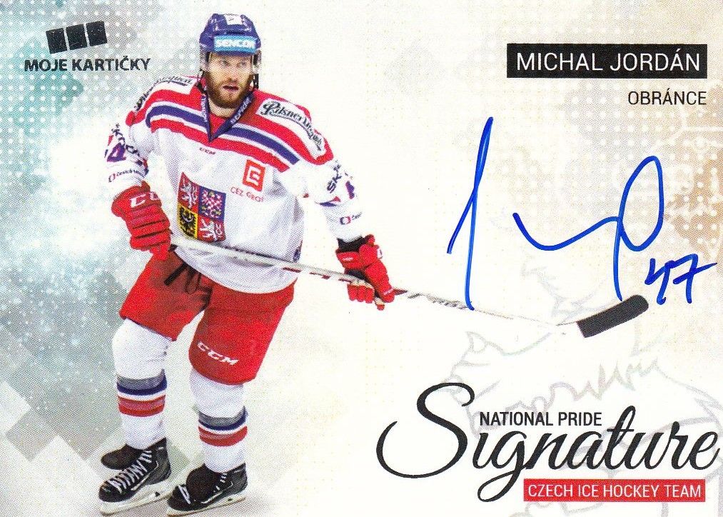 AUTO karta MICHAL JORDÁN 17-18 Czech Ice Hockey Team National Pride Signature/20