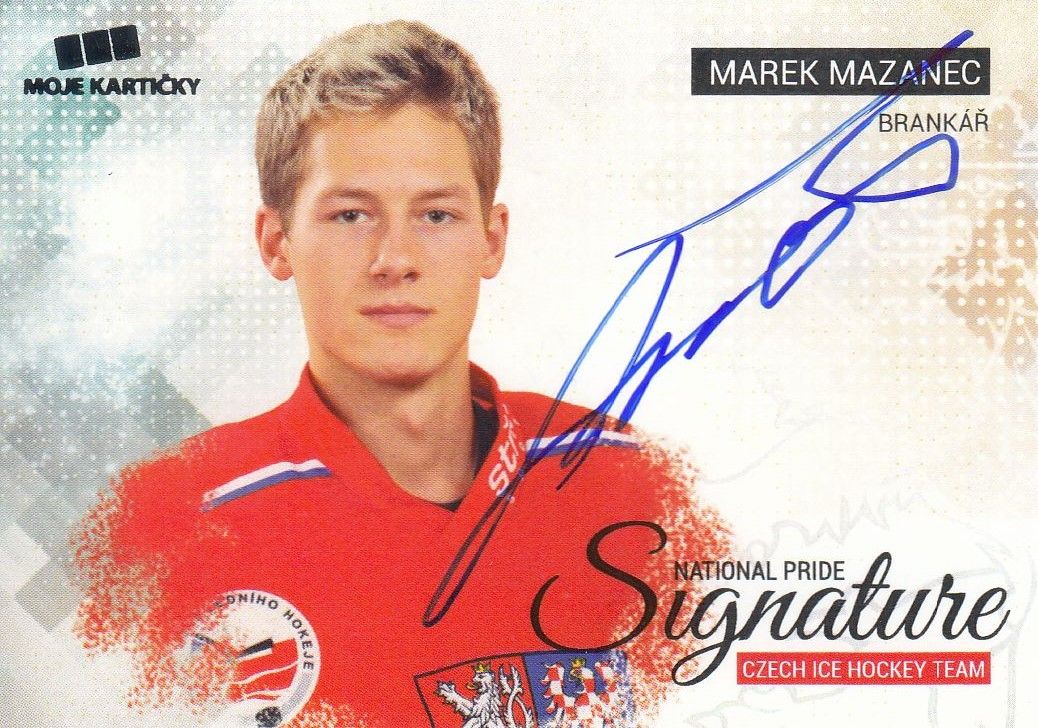 AUTO karta MAREK MAZANEC 17-18 Czech Ice Hockey Team National Pride Signature/20