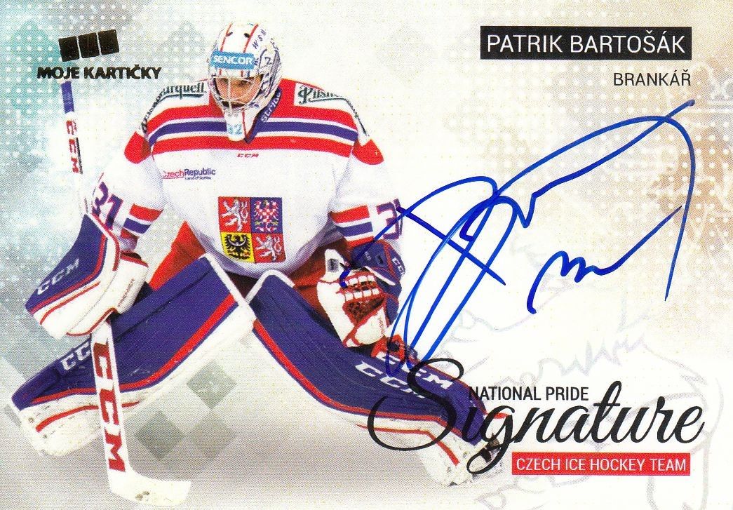 AUTO karta PATRIK BARTOŠÁK 17-18 Czech Ice Hockey Team Gold /10
