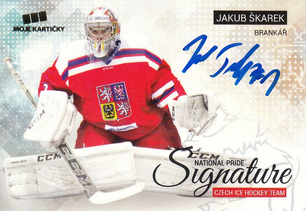 AUTO karta JAKUB ŠKAREK 17-18 Czech Ice Hockey Team National Pride Signature /10