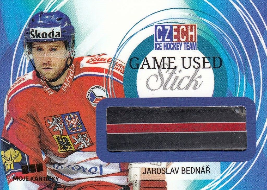 stick karta JAROSLAV BEDNÁŘ 17-18 Czech Ice Hockey Team Game Used Stick /25