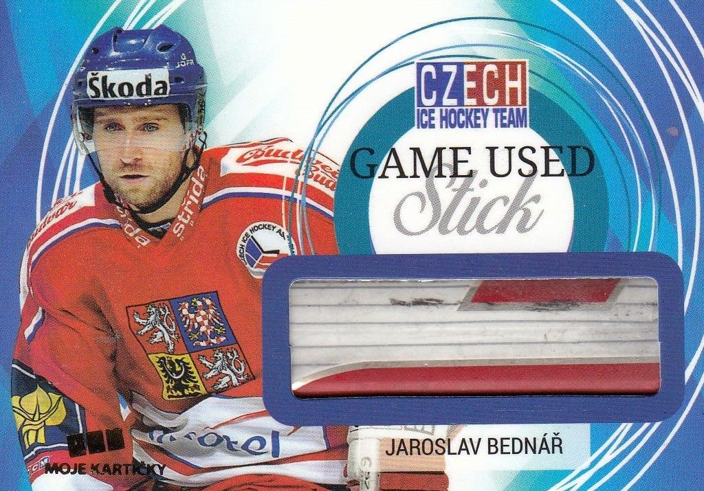 stick karta JAROSLAV BEDNÁŘ 17-18 Czech Ice Hockey Team Game Used Stick /25