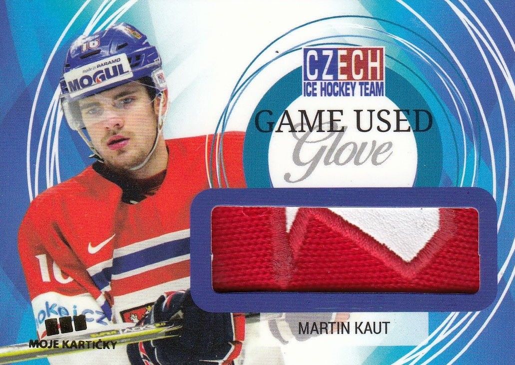 glove karta MARTIN KAUT 17-18 Czech Ice Hockey Team Game Used Glove /25