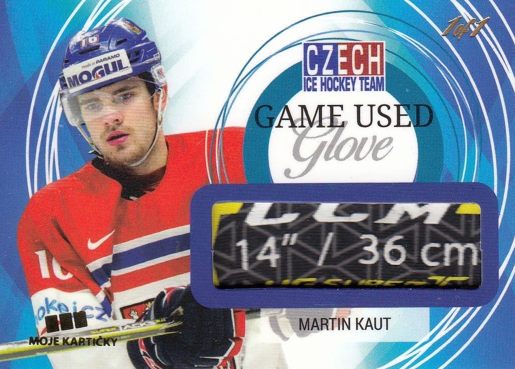 glove karta MARTIN KAUT 17-18 Czech Ice Hockey Team Game Used Glove /1