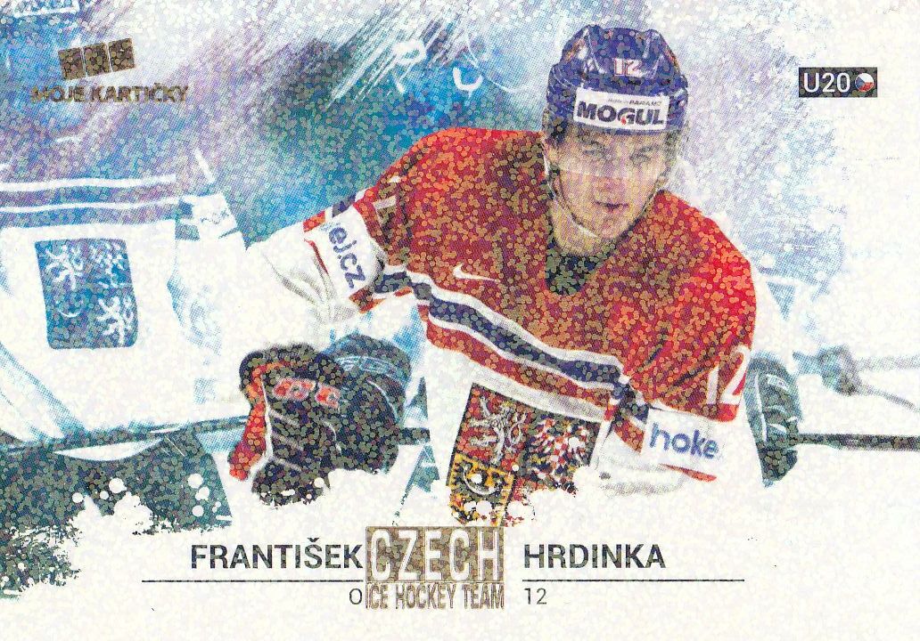 paralel karta FRANTIŠEK HRDINKA 17-18 Czech Ice Hockey Team Gold Rainbow /5