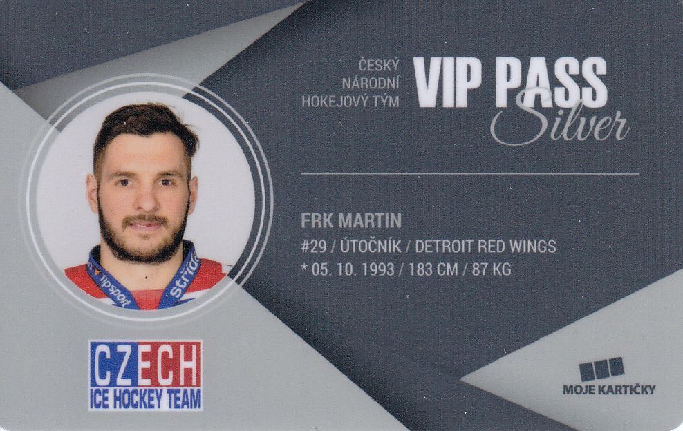 insert karta MARTIN FRK 17-18 Czech Ice Hockey Team VIP Pass Silver /100