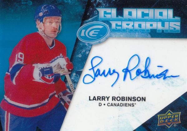 AUTO karta LARRY ROBINSON 17-18 UD Ice Glacial Graphs číslo GG-LR