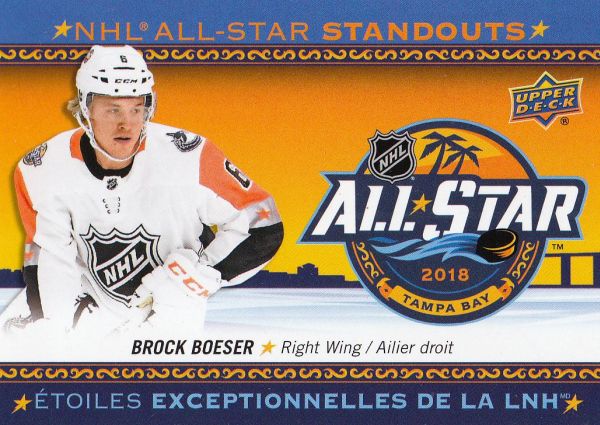 insert karta BROCK BOESER 18-19 Tim Hortons NHL All-Star Standouts číslo AS-3