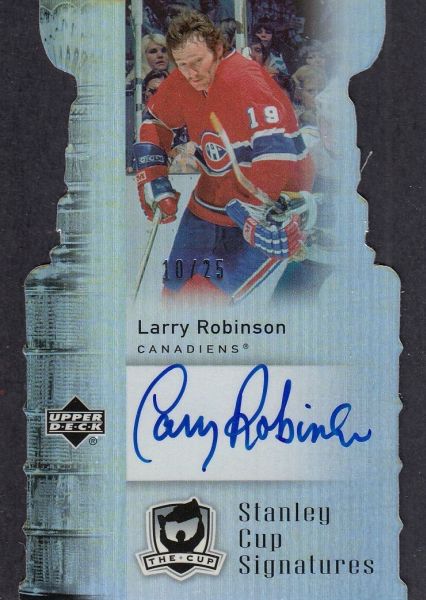 AUTO karta LARRY ROBINSON 06-07 UD The Cup Stanley Cup Signatures /25