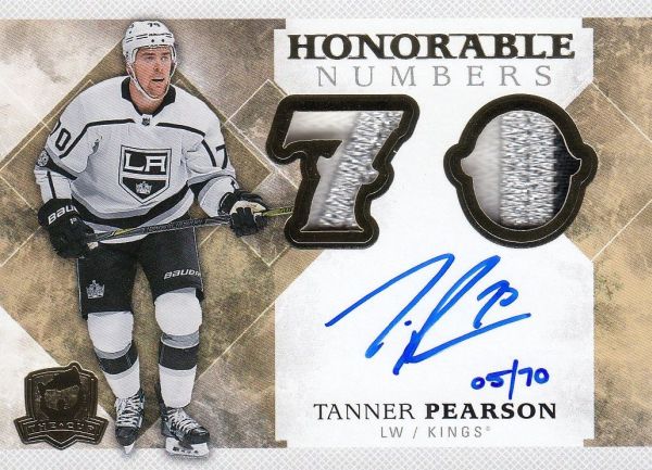 AUTO patch karta TANNER PEARSON 17-18 UD The Cup Honorable Numbers /70