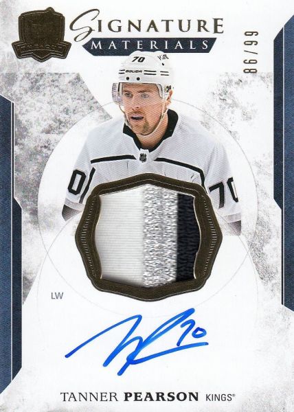 AUTO patch karta TANNER PEARSON 17-18 UD The Cup Signature Materials /99