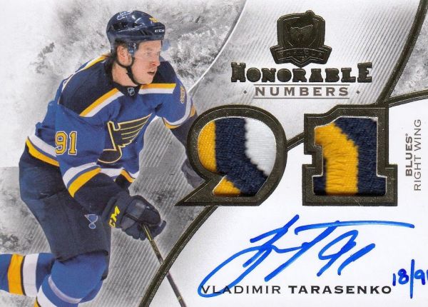 AUTO patch karta VLADIMIR TARASENKO 15-16 UD The Cup Honorable Numbers /91
